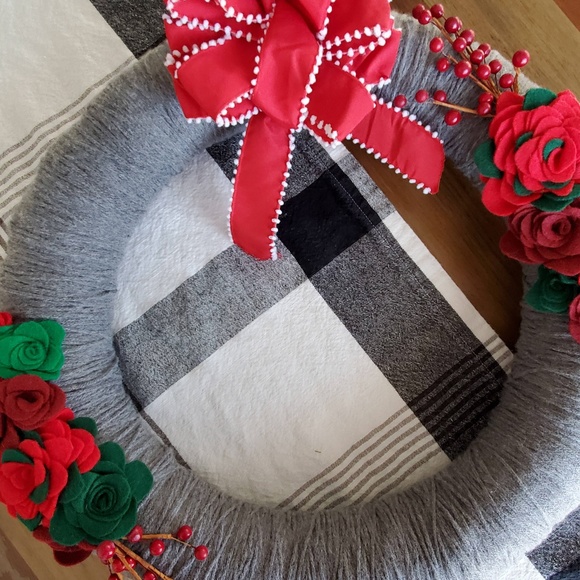 Handmade Farmhouse Holiday Wreath - Picture 2 of 6